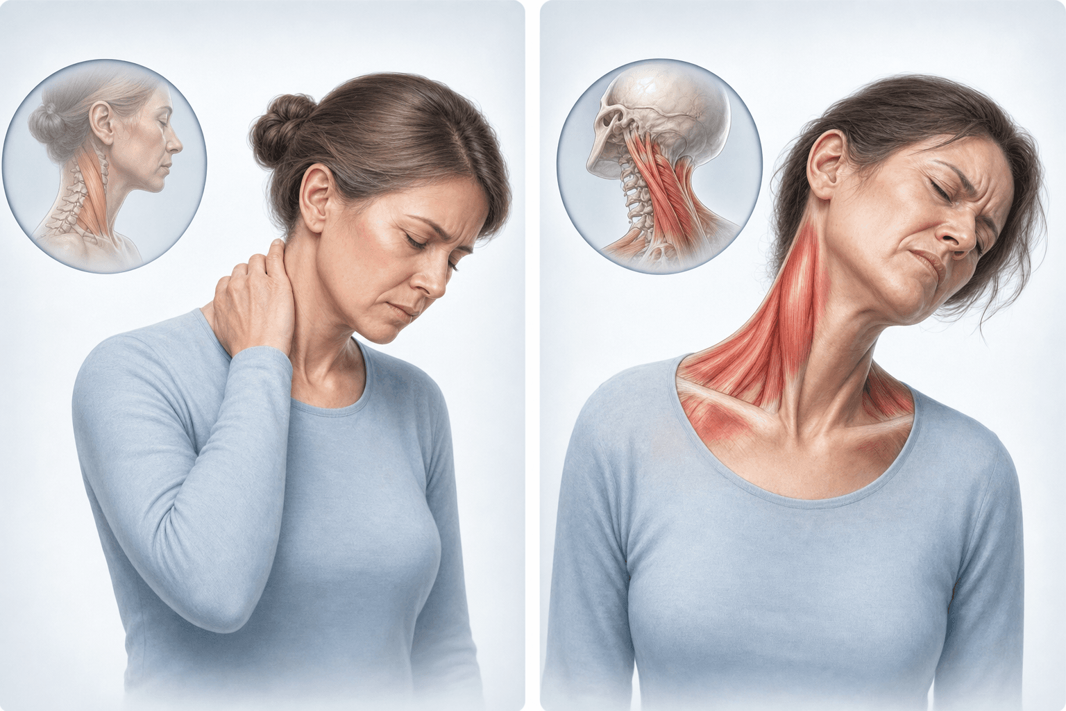 Illustration of spasticity symptoms including muscle stiffness and painful spasms