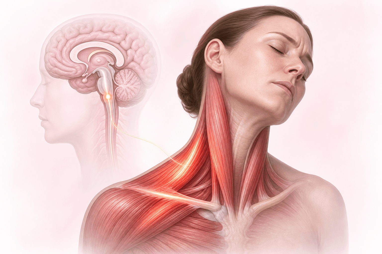 Illustration of involuntary muscle contractions associated with spasticity