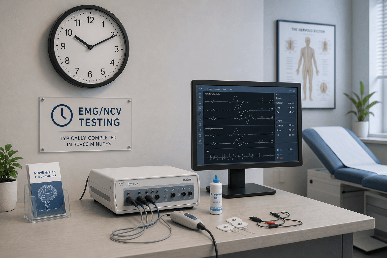 Outpatient EMG and NCV testing performed in a neurology office setting