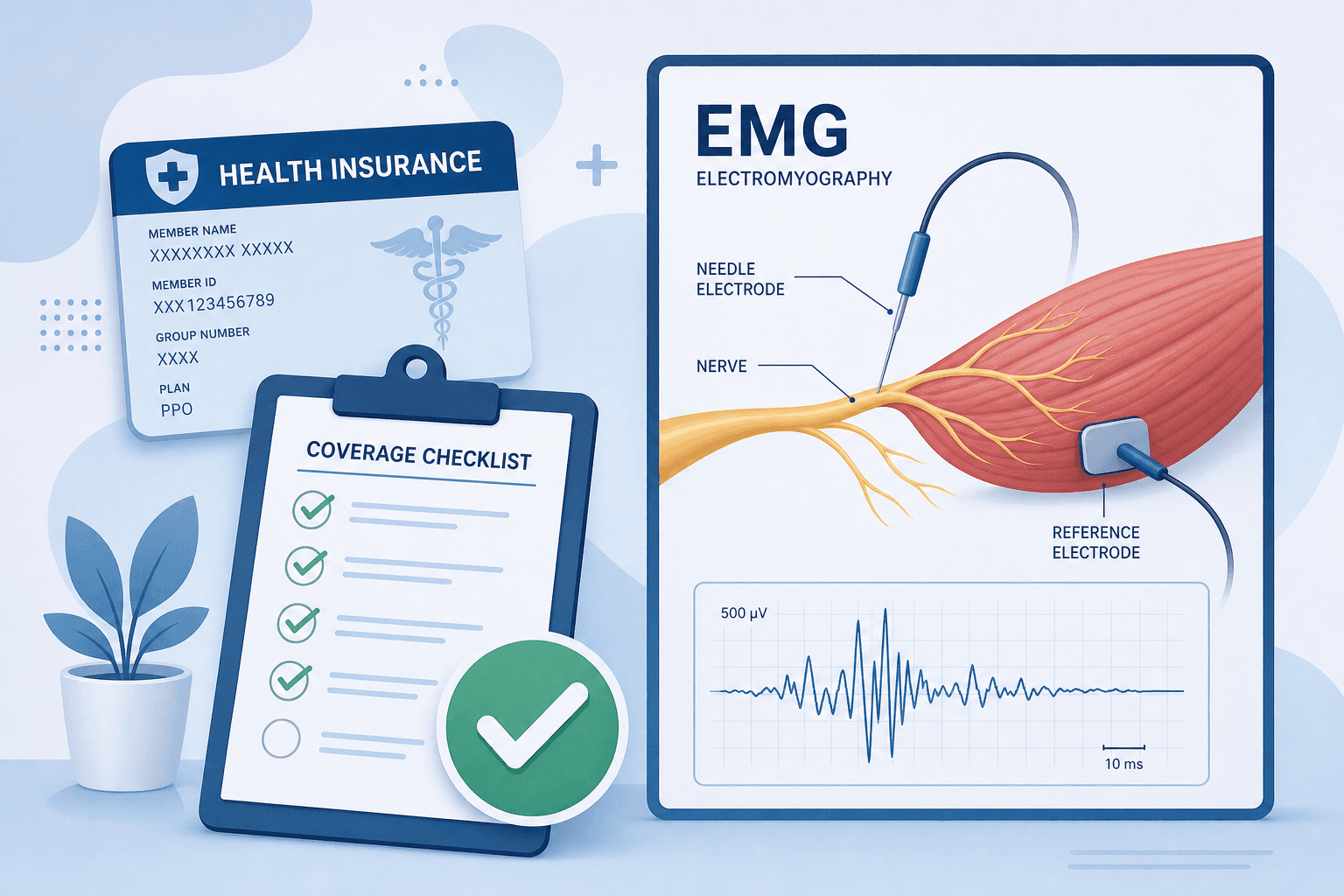 Patient discussing EMG and NCV test insurance coverage with their healthcare provider