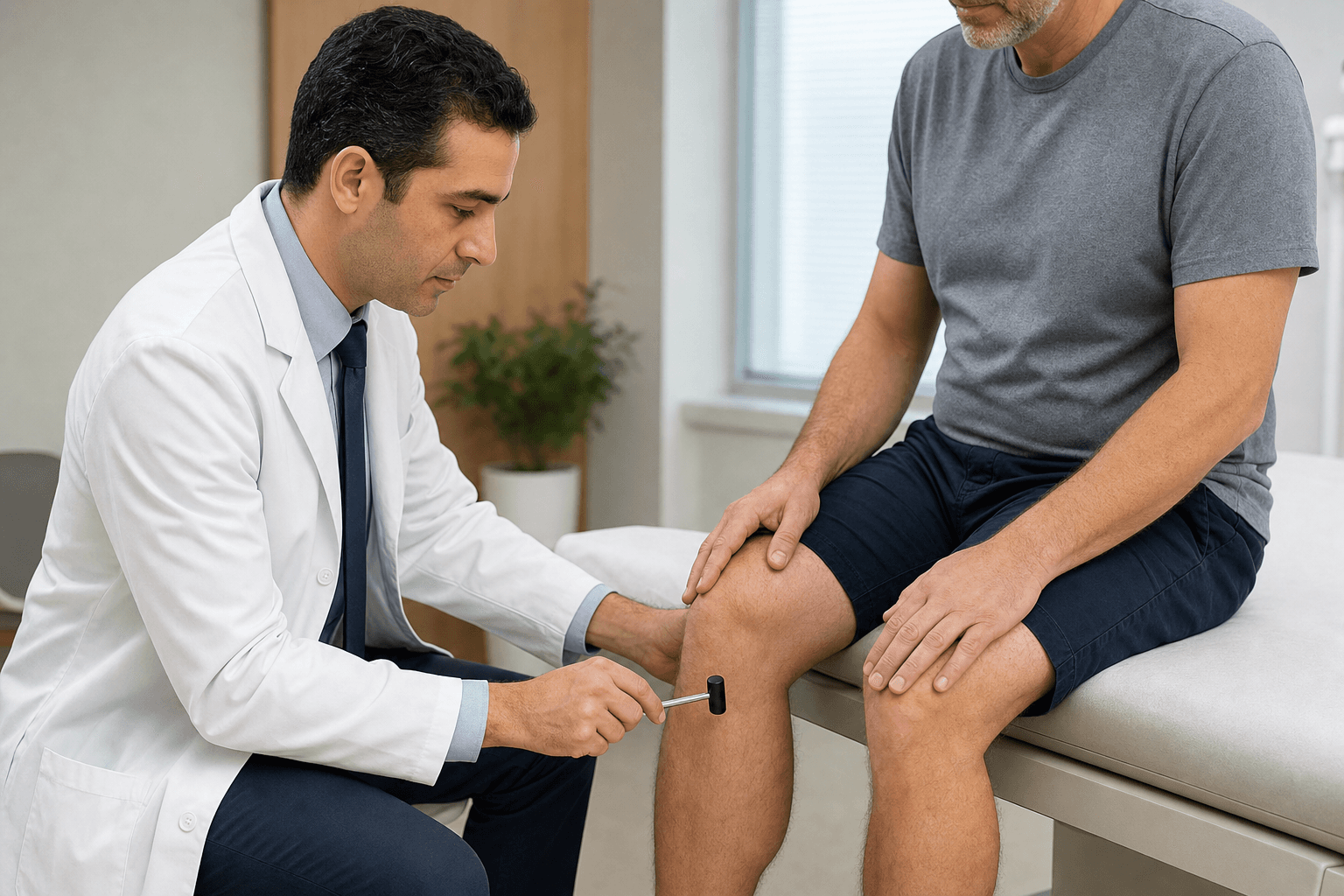 Neurological examination setting for an independent medical exam appointment