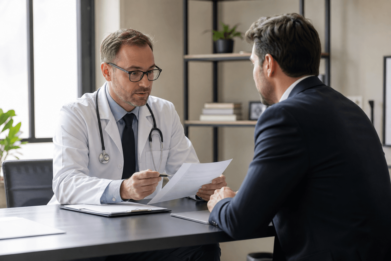 Professional consultation setting related to independent medical exam referrals