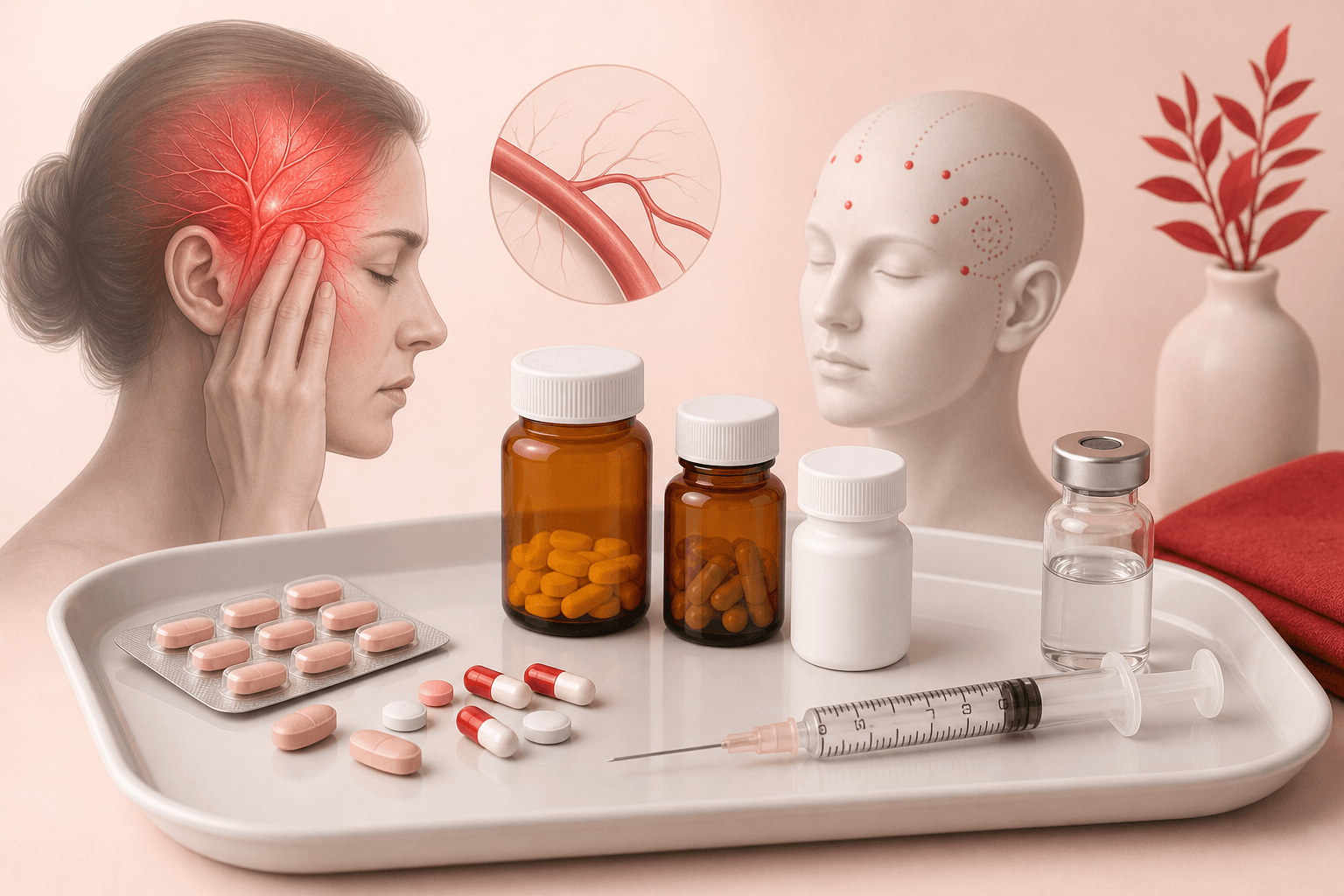 Migraine treatment options including oral medications and Botox therapy